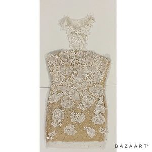 Jovani Dress Lace Mesh Pearl - Size 4